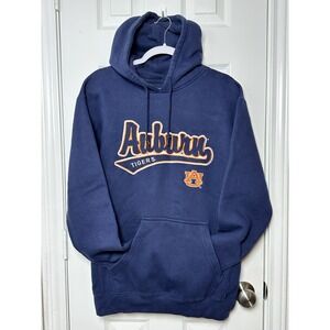 Auburn Tigers Pullover Hoodies Men's Medium Navy Blue Embroidered Pro‎ Player